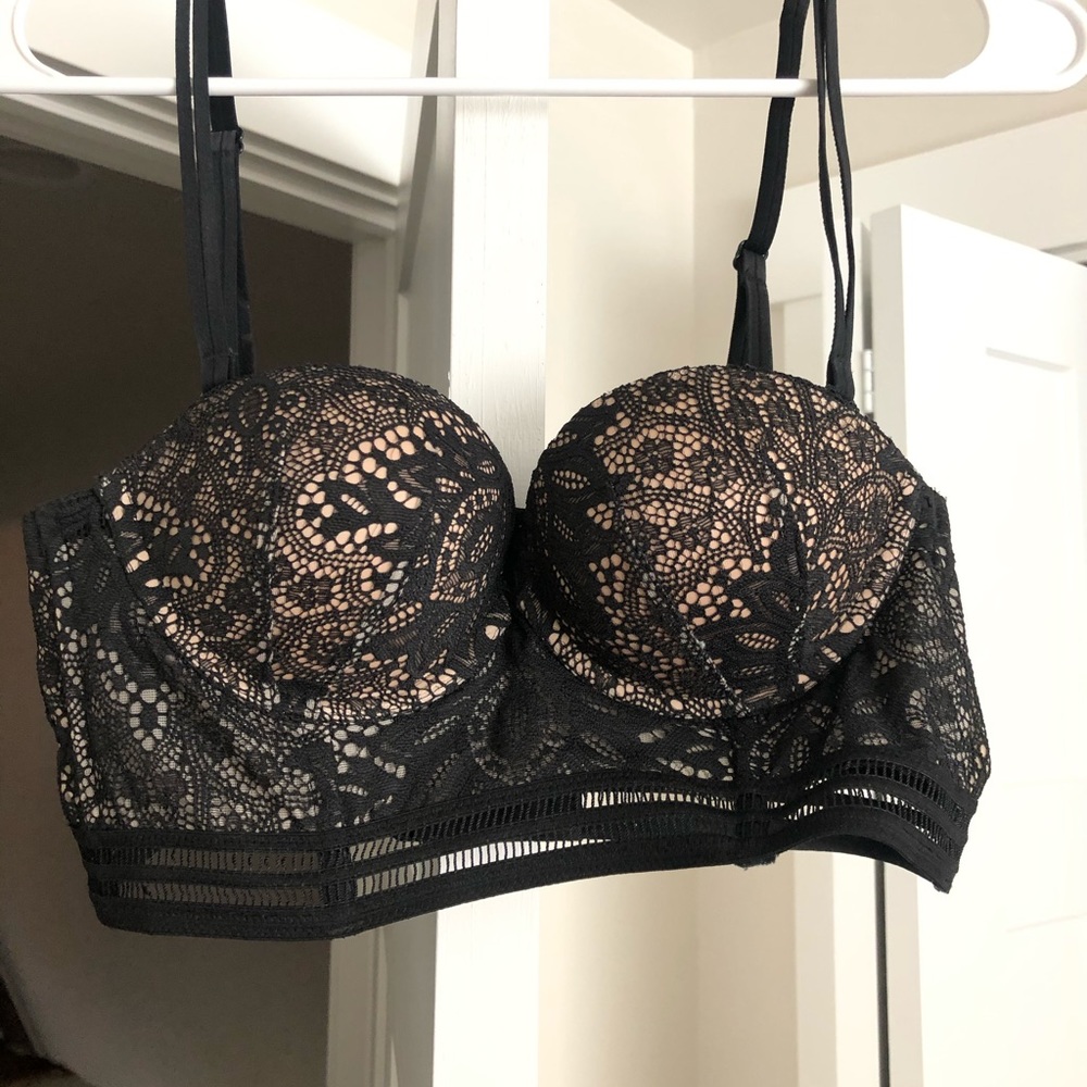 Ribbed lace bra